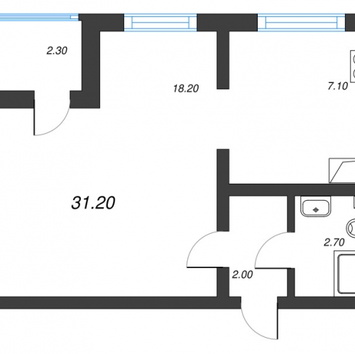 1-комн квартира Санкт-Петербург г., Муринская дор.,  к. 29.7