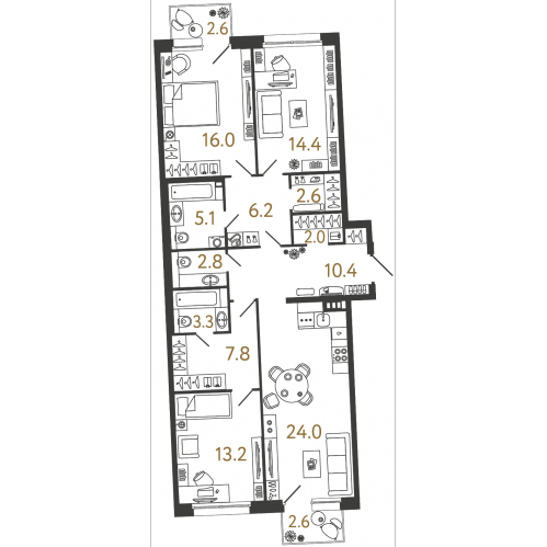 3-комн квартира Зеленогорск г, Ленина пр-кт