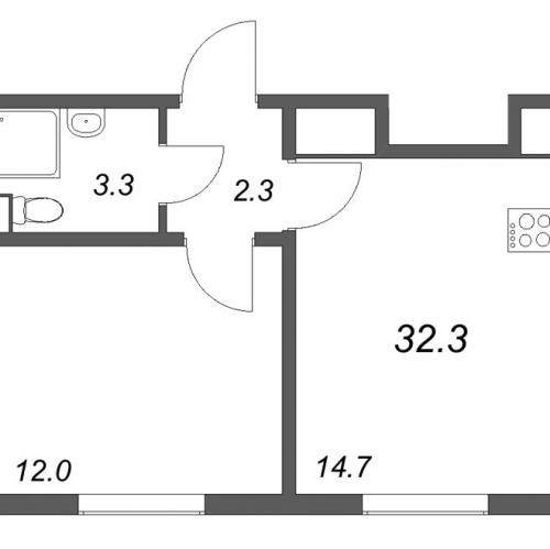1-комн квартира Ковалево п., Поперечная ул.,  к. 4