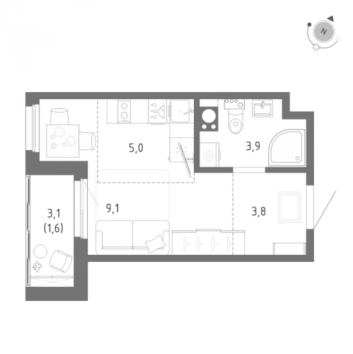 Студия Шушары п., Школьная ул.,  к. 1