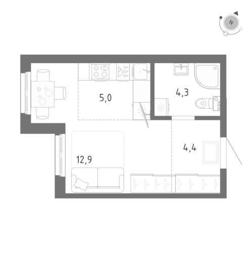 Студия Шушары п., Школьная ул.,  к. 1