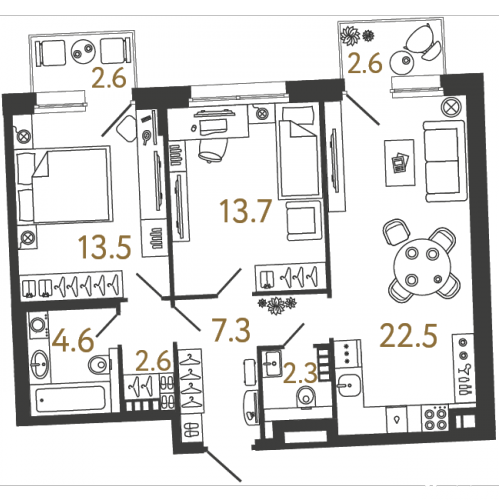 2-комн квартира Зеленогорск г, Ленина пр-кт