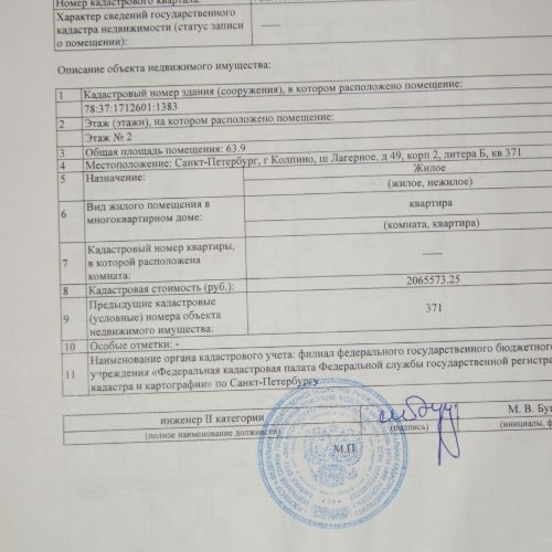 2-комн квартира Колпино, шоссе Вознесенское, 49к2