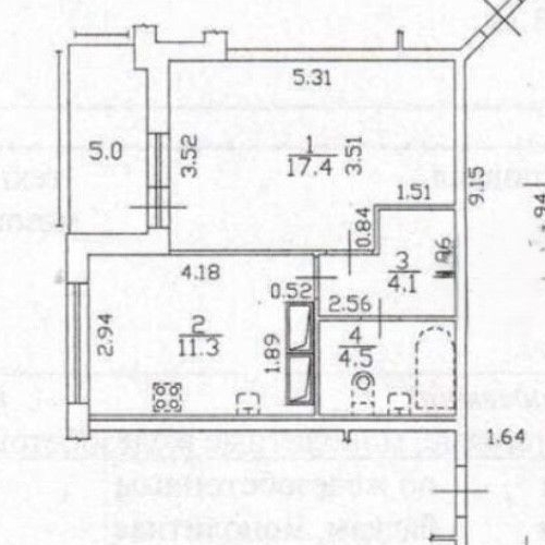 1-комн квартира Дунайский проспект, 7к7