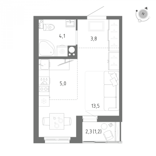 Студия Шушары п., Школьная ул.,  к. 1