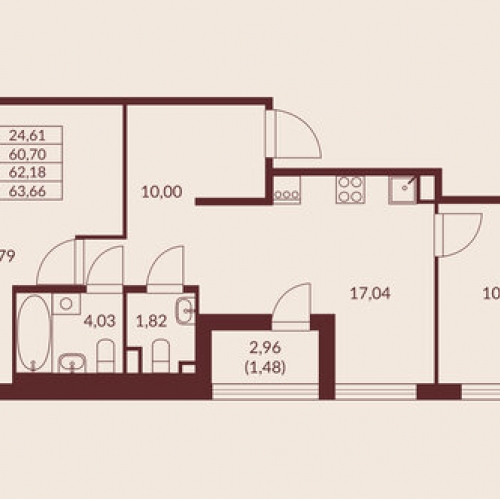 2-комн квартира Мурино, ул Шоссе в Лаврики,  д. 49