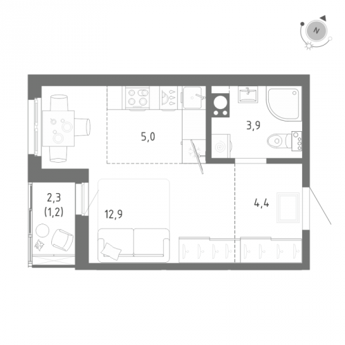 Студия Шушары п., Школьная ул.,  к. 1