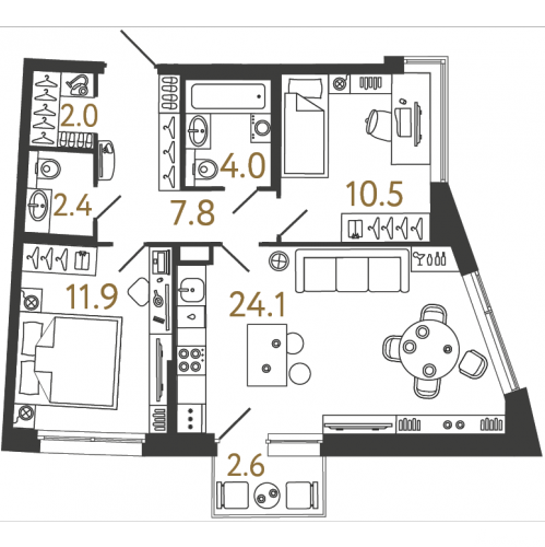 2-комн квартира Зеленогорск г, Ленина пр-кт