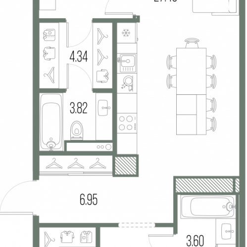 3-комн квартира Кожевенная линия,  д. 2