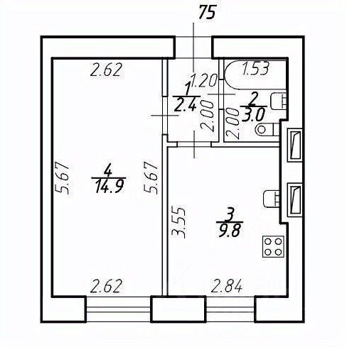 1-комн квартира пос. Шушары, Московское шоссе, 256к3
