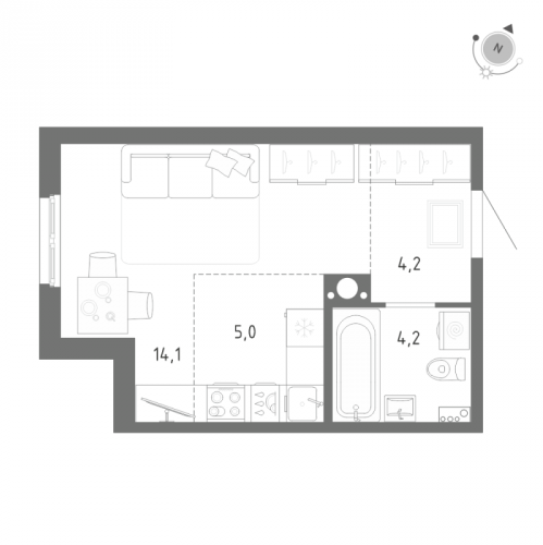 Студия Шушары п., Школьная ул.,  к. 1