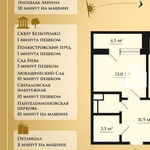 3-комн квартира улица Жукова, 3