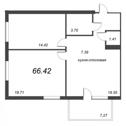 1-комн квартира Всеволожск г., Дорога Жизни ш.,  к. 4.6