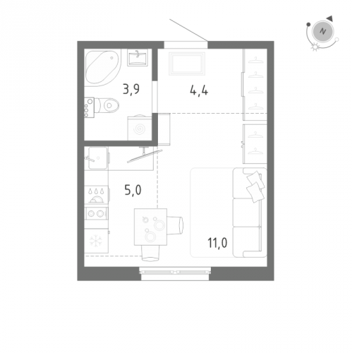 Студия Шушары п., Школьная ул.,  к. 1