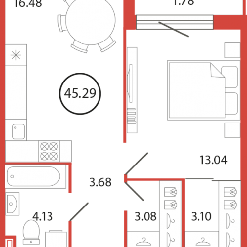 1-комн квартира Бугры п., Дорога в Мурино,  к. 18