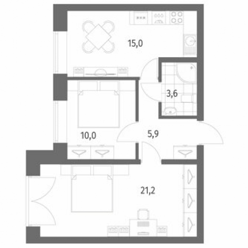 2-комн квартира Новоселье, ул Адмиралтейская,  д. 11