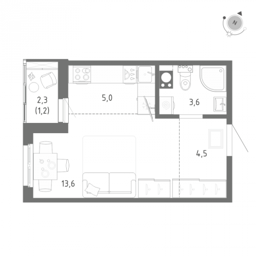 Студия Шушары п., Школьная ул.,  к. 1