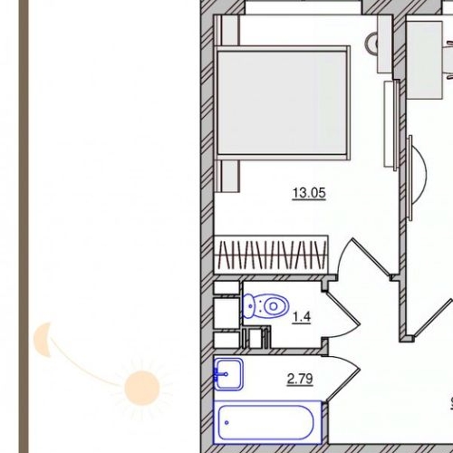 2-комн квартира проспект Уездный, 11