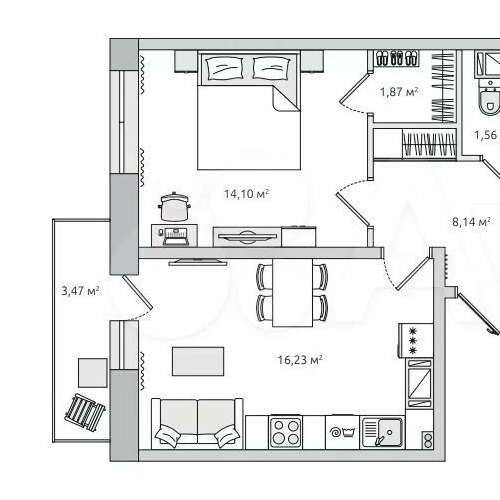 2-комн квартира Мурино, улица Шоссе в Лаврики, 59к1