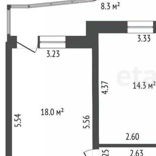 2-комн квартира улица Брянцева, 13к1