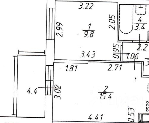 1-комн квартира проспект Буденного, 19к2
