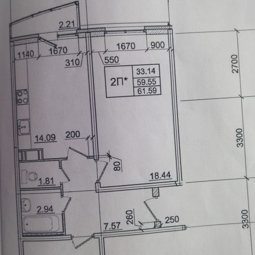 2-комн квартира д. Янино-2, улица Рябиновая, 30