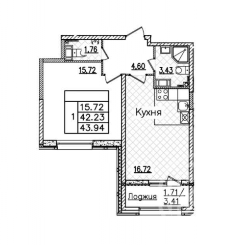 1-комн квартира Маршала Блюхера просп.,  д. 3,  к. 3