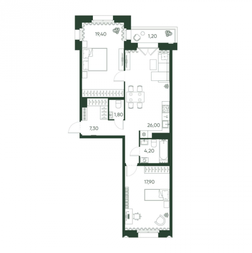 2-комн квартира Санкт-Петербург г., Моисеенко ул.,  к. 2