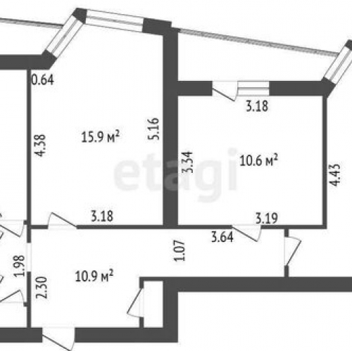 3-комн квартира Большевиков пр-кт,  д. 3 к2