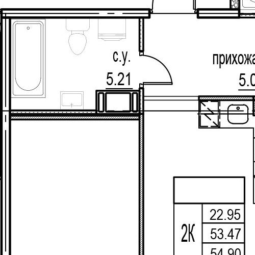 2-комн квартира д. Новое Девяткино, улица Главная, 2