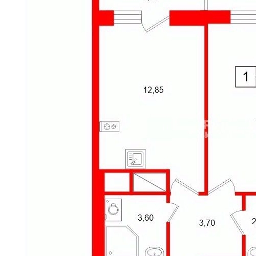 1-комн квартира улица Среднерогатская, 9