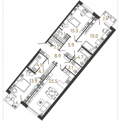 3-комн квартира Зеленогорск г, Ленина пр-кт