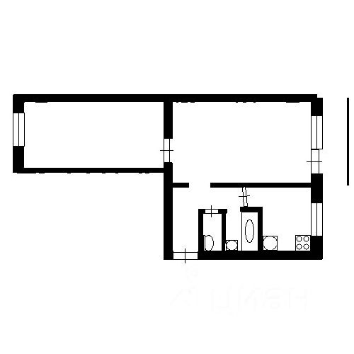2-комн квартира д. Разбегаево, 55