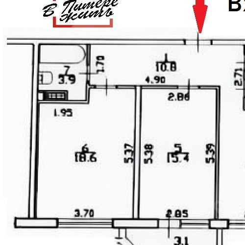 2-комн квартира Мурино, площадь Привокзальная, 3к2
