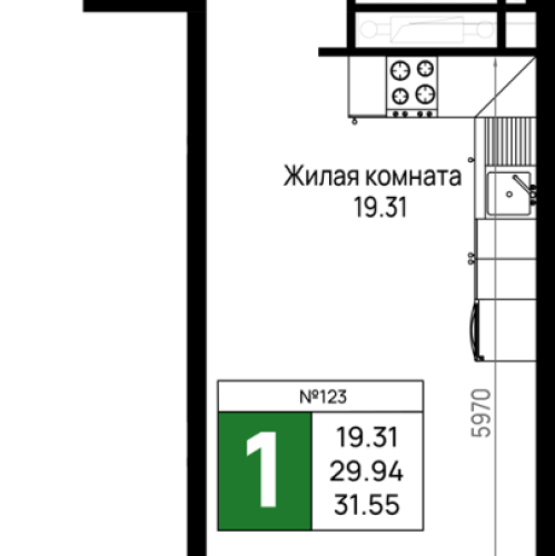 Студия Новосаратовка д., Первых ул.,  к. 5.3