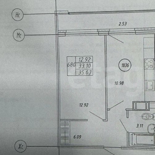 1-комн квартира Кудрово г., проспект Строителей, 16
