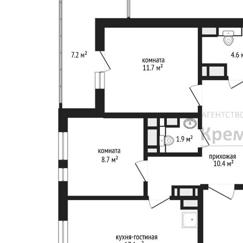 3-комн квартира пос. Шушары, улица Чудовская, 14к1