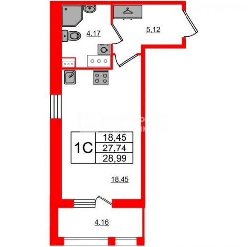 Студия Комендантский проспект, участок 7