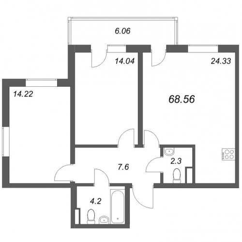 2-комн квартира Сертолово г., Восточно-Выборгское ш.,  к. 8