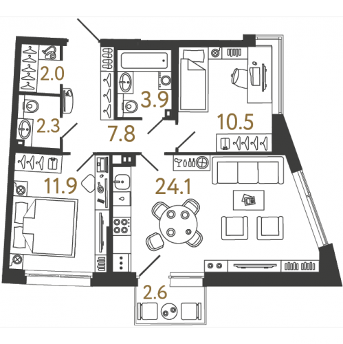2-комн квартира Зеленогорск г, Ленина пр-кт