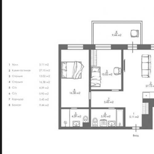 3-комн квартира Магнитогорская улица,  д. 3 к2 с1