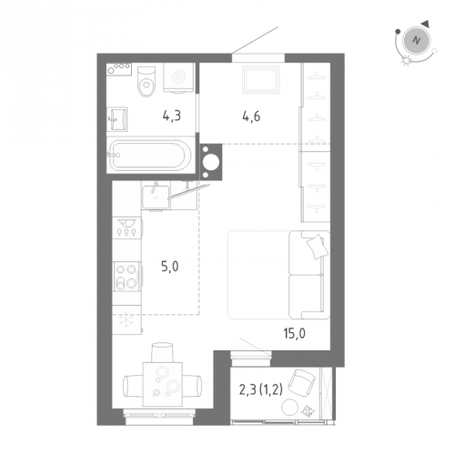 Студия Шушары п., Школьная ул.,  к. 1