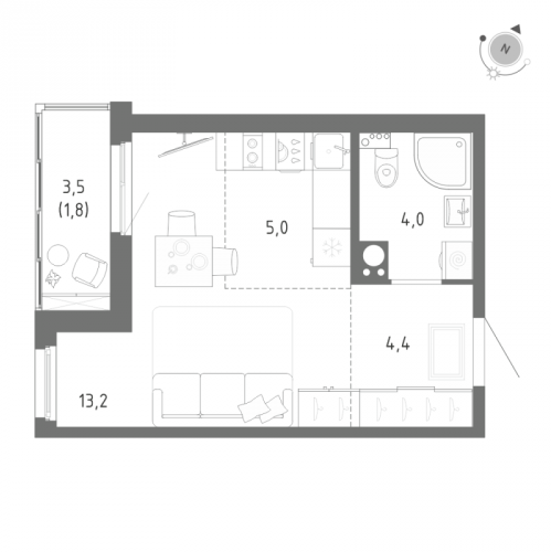 Студия Шушары п., Школьная ул.,  к. 1