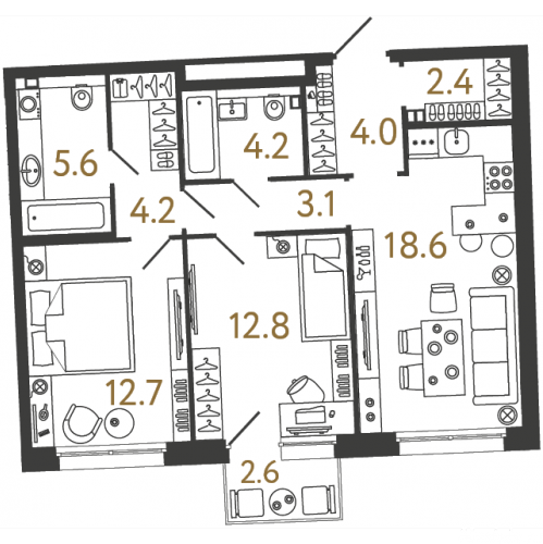 2-комн квартира Зеленогорск г, Ленина пр-кт