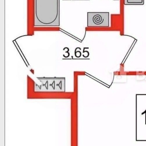 1-комн квартира улица Ивана Куликова, 12