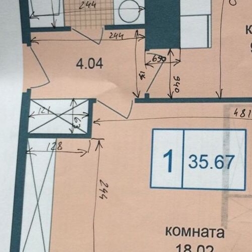 1-комн квартира Дунайский проспект, 7к7