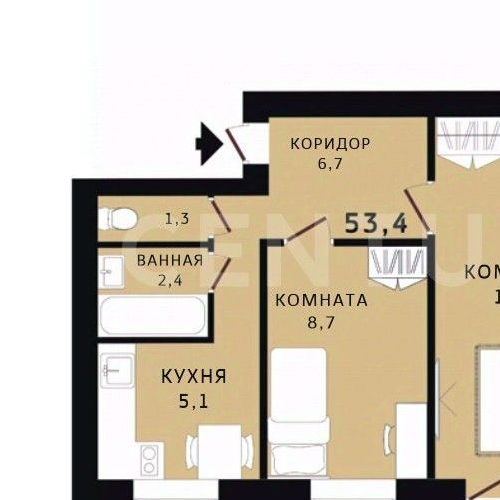 3-комн квартира Омская улица, 23