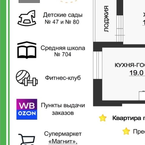 2-комн квартира улица Среднерогатская, 13к1