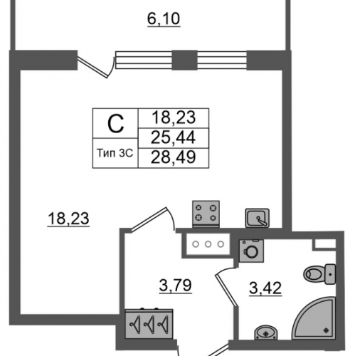 Студия Санкт-Петербург г., Октябрьская наб.,  к. 1.1
