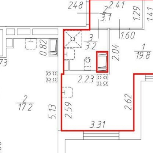 Студия проспект Буденного, 23к5